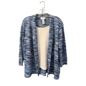 Alfred Dunner Petite Blue Cardigan  Sz PM Polyester blouse